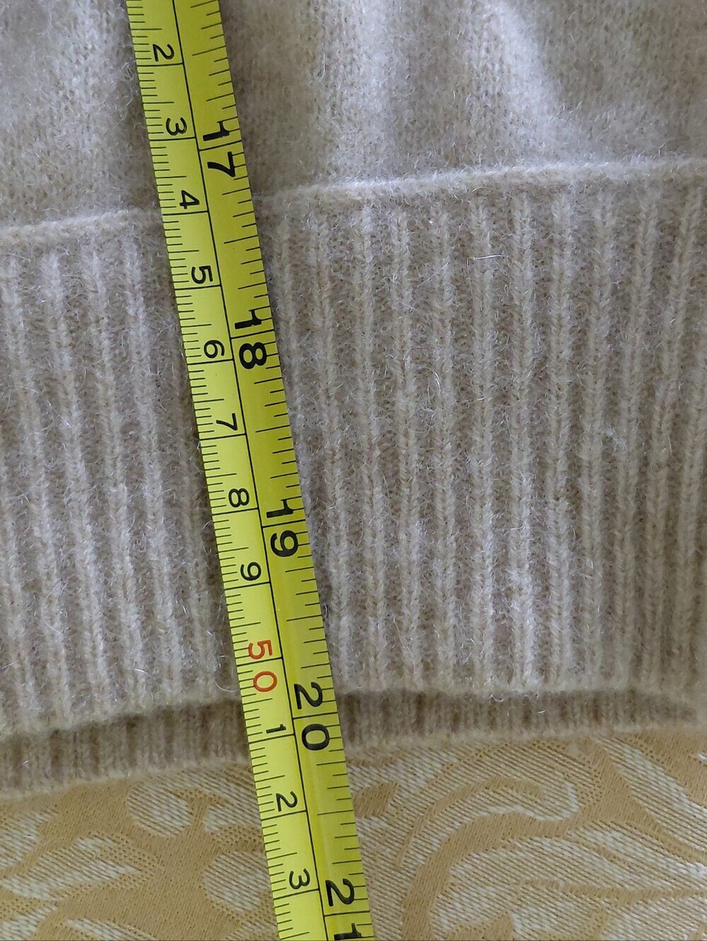 Free People 100% Cashmere Cropped Sweater Beige Mock Neck Soft Cozy Size S/P - Picture 9 of 9